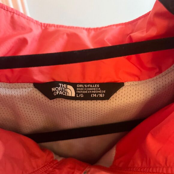 The North Face Girls Jacket Size L Pink Windbreaker Full Zip Outdoors Hooded - Picture 3 of 6